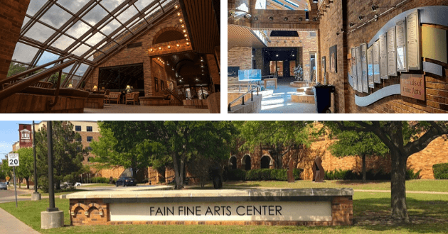 Collage of photos of Fain Fine Arts.