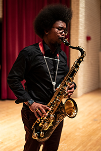 Rafael Powell II playing his instrument