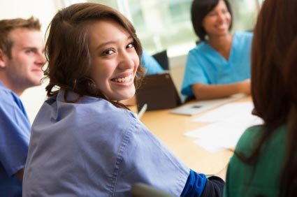 4 nursing students in class