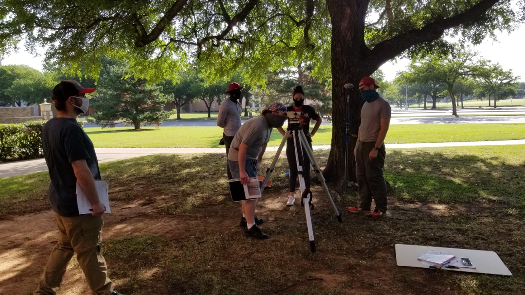 Students surveying