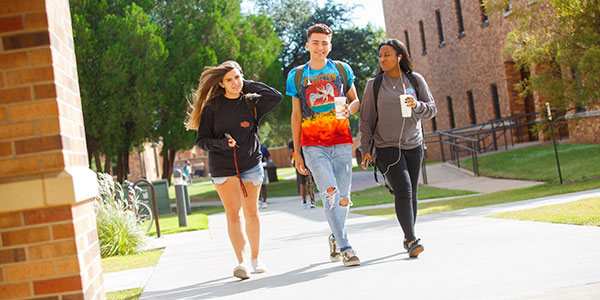 students walking