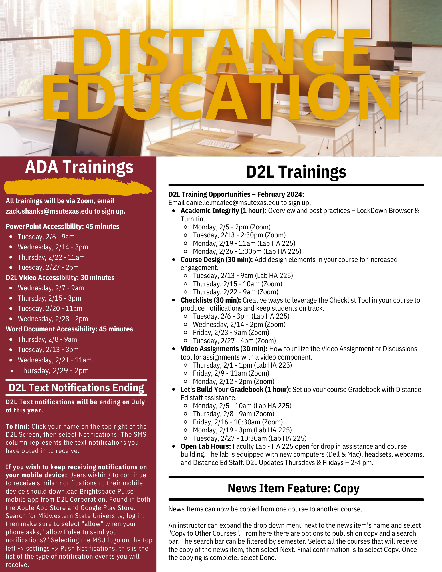 Distanced Education Feb. 2024 newsletter. Click to open PDF format.