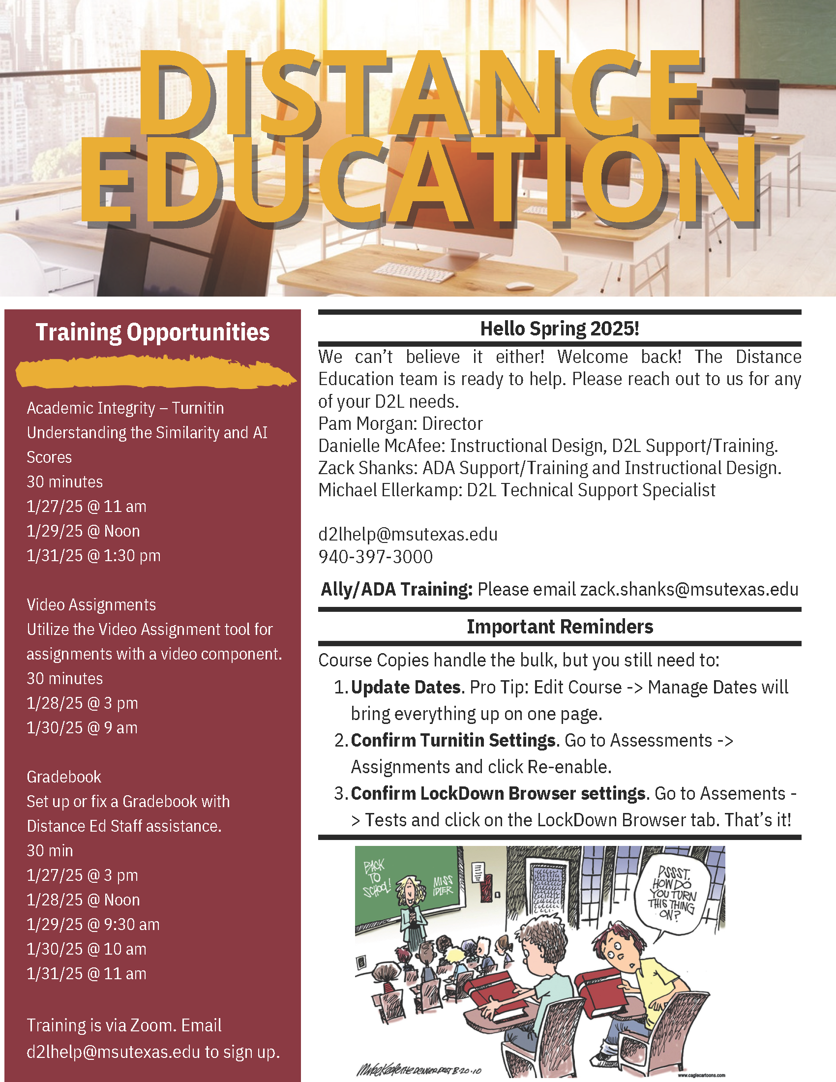 January 2025 Distance Education Newsletter. Click the image for an accessible PDF version.