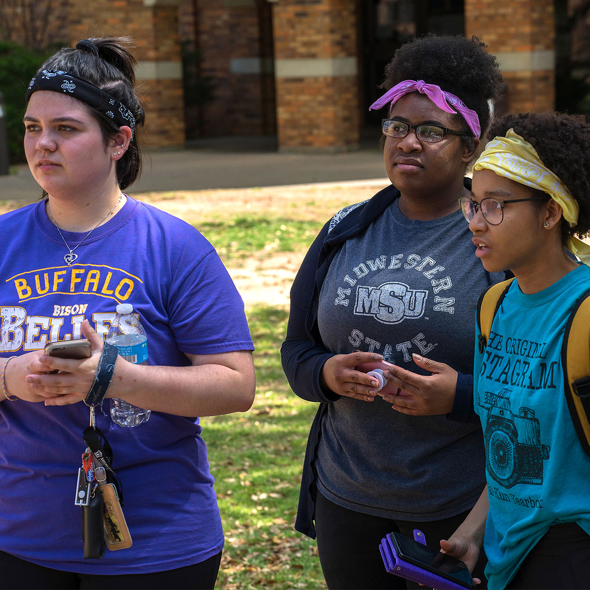 Students standing around.