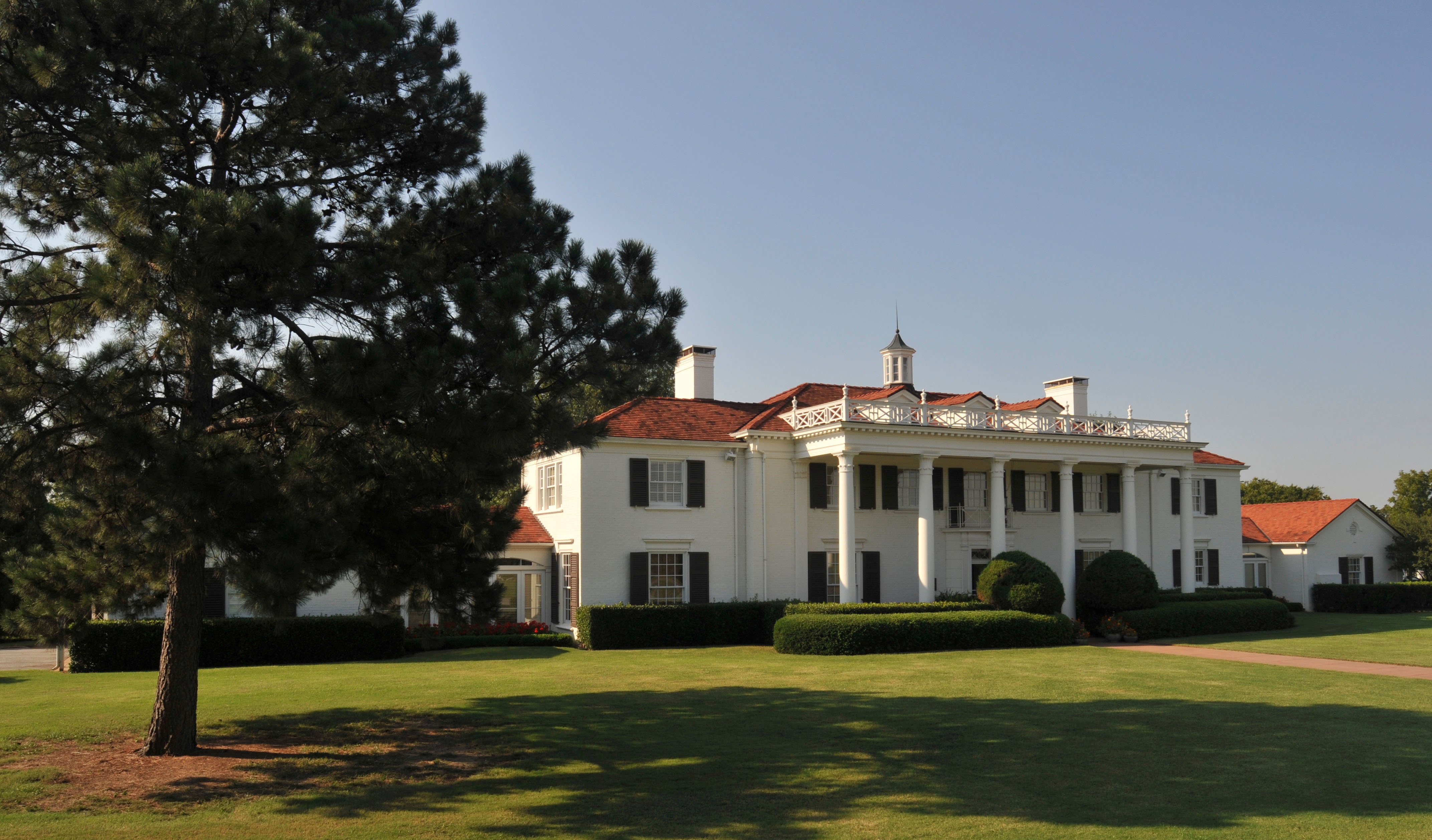 Looking across the lawn at the front of the Sikes House.